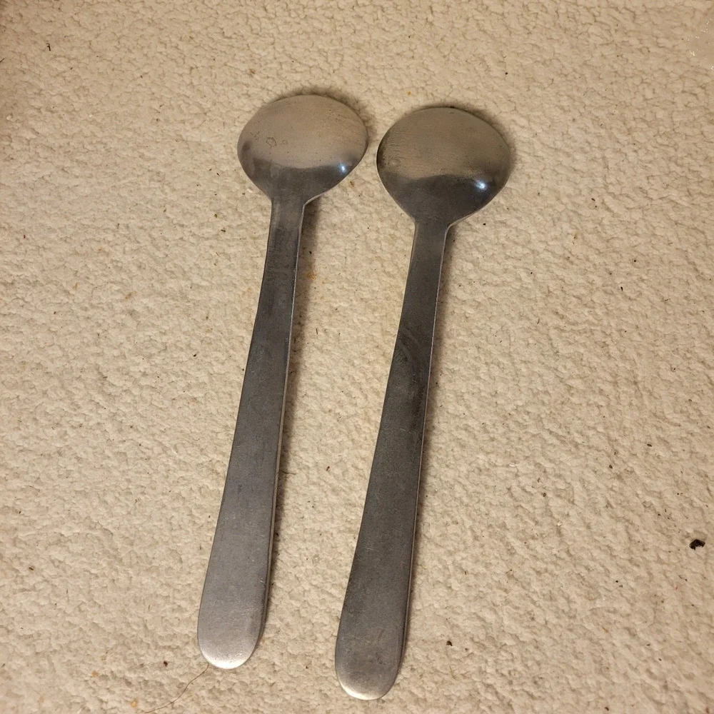 Vintage Quikut‎ Stainless Grapefruit Spoon Set of 2 Light Stainless Serrated...